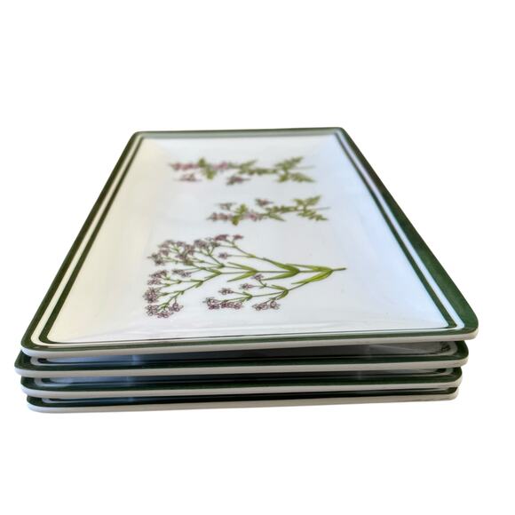 Shabby Chic Melamine Purple Floral Appetizer Dessert Plates 8x5 Set of 4 New - Picture 13 of 15